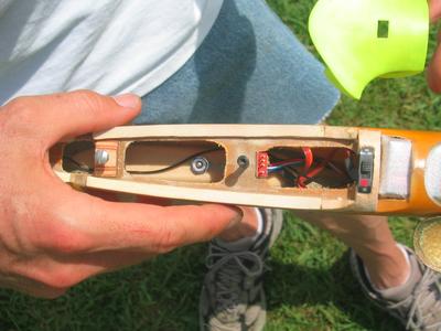 Wing saddle showing wing connector, switch and wiring.