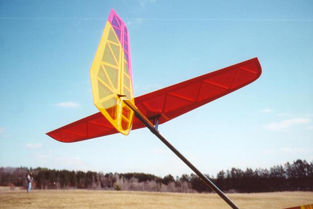 Vertical tail and Horizontal all moving tail mounted on its V-mount.