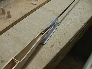 Tailboom in fuselage pod, ready for glue