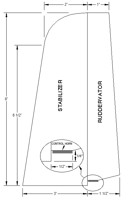 Dimensioned diagram of the tail surfaces