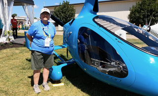Sue Benua with autogyro
